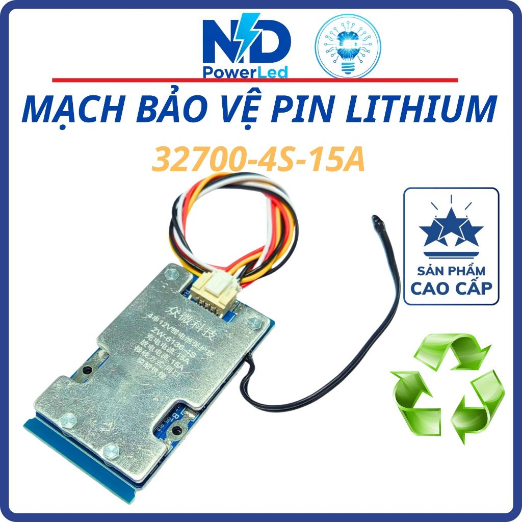 [LOẠI TỐT] Mạch bảo vệ pin LiFePO4 4S 15A - 2 tầng FET cao cấp cho pin sắt 3.2V 32700 - MCB-4S-15A