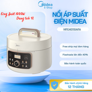 Nồi Áp Suất Điện Đa Năng Midea MPC40110APA | 4L 1000W, Nấu Hầm Cháo, Tiết Kiệm Điện