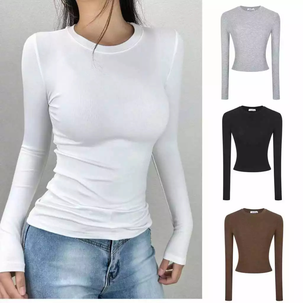 [Peinn] Áo Thun Dài Tay ôm body tôn dáng vải cotton bozip m660