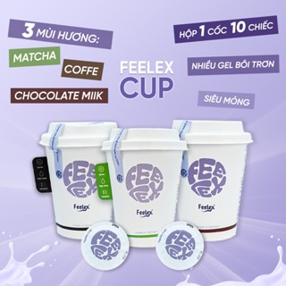 Bao cao su Feelex Cup siêu mỏng, nhiều gel bôi trơn, dạng cốc 10c