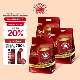  COMBO 3 TÚI CÀ PHÊ SỮA HOÀ TAN HIGHLANDS COFFEE 3IN1 -  50 GÓI x 3  