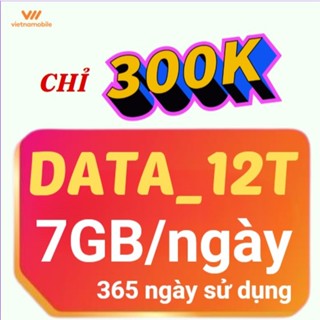  Sim Vetnamobile Data 4g Vào Mạng 1 Năm Miễn Phí 12 tháng 7GB ngày 210gb tháng giá rẻ 