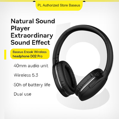 Tai nghe chụp tai thể thao Baseus Encok D02 Pro Bluetooth 5.0 Âm Thanh Sống Động Và Phụ Kiện