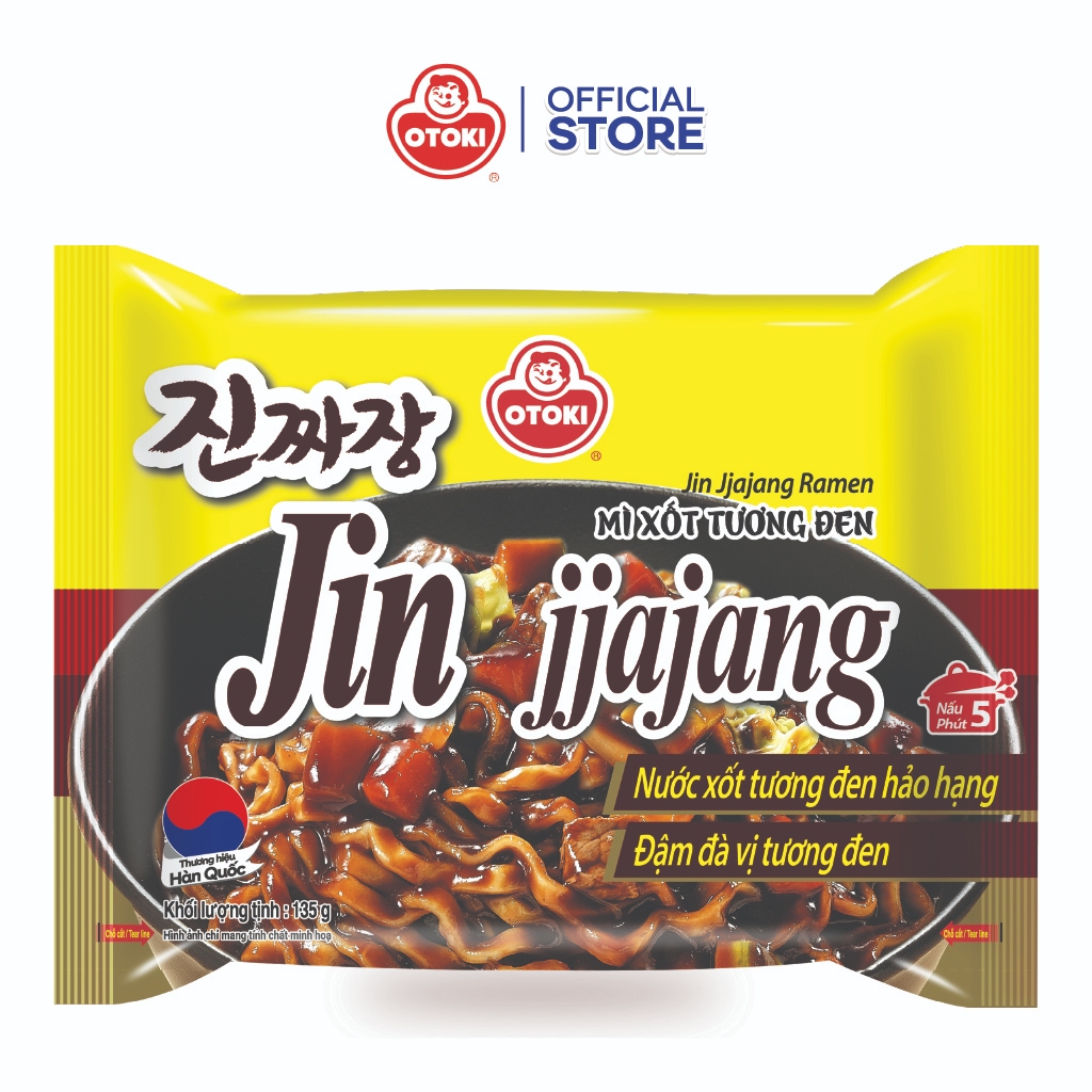 Combo 5 Gói Mì trộn xốt tương đen Jin Jjajang Ramen Otoki135g(MÌ XỐT TƯƠNG ĐEN (VN) 135g)