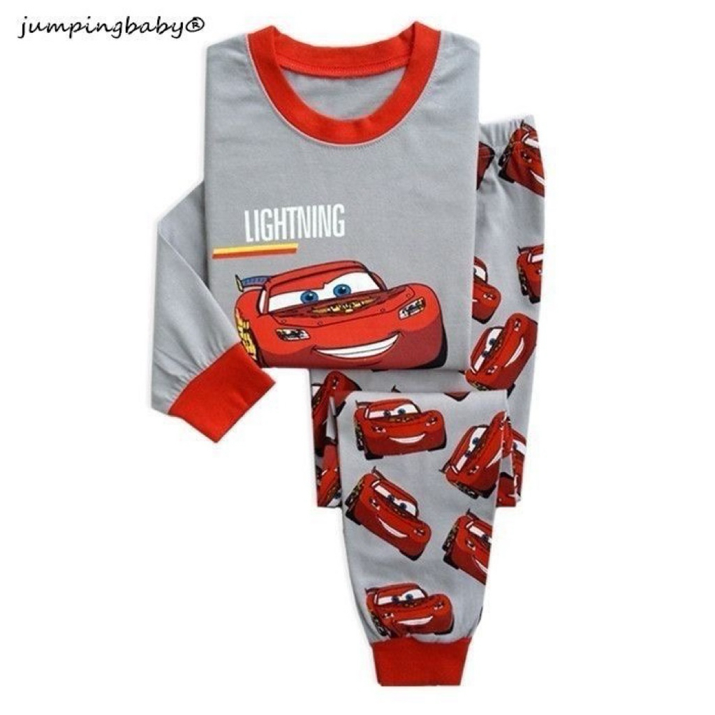 🧸 BỘ ĐỒ NGỦ DÀI TAY COTTON NGUYÊN CHẤT HỌA TIẾT HOẠT HÌNH CHO BÉ TRAI H98