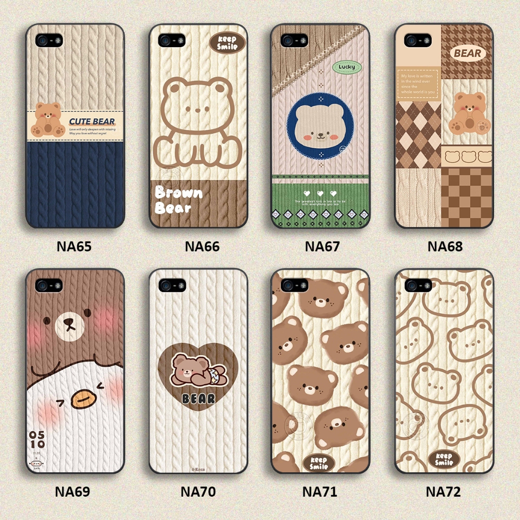 Ốp lưng Iphone 5 / 5S / 5SE hình họa tiết len Bear Cute