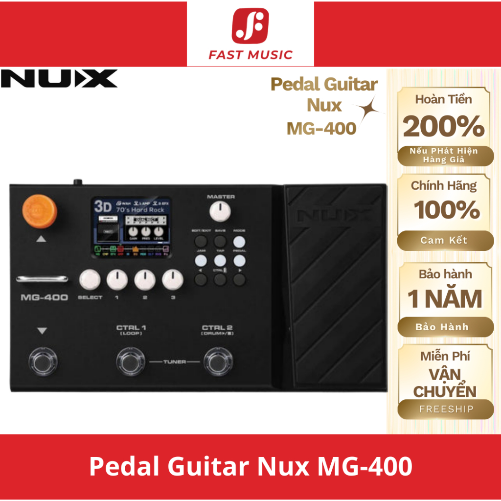 Phơ Bàn Nux MG400 Multi Effects - Bàn Đạp Hiệu Ứng Âm Thanh Chính Hãng