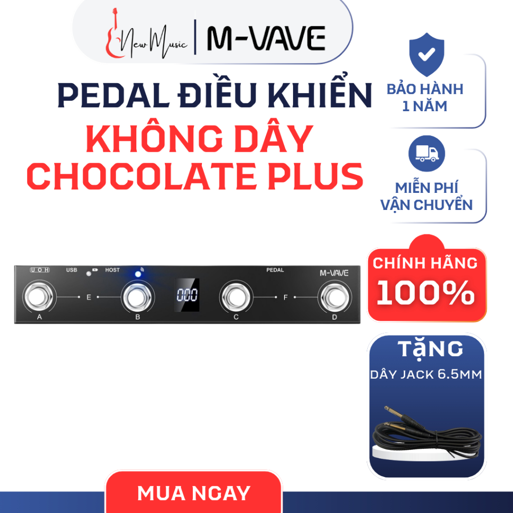 Pedal Điều Khiển MIDI Không Dây M-Vave Chocolate Plus Chính Hãng