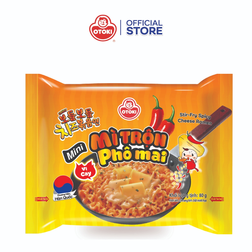 Combo 5 Gói Mì Trộn Phô Mai Vị Cay Otoki Mini 80g