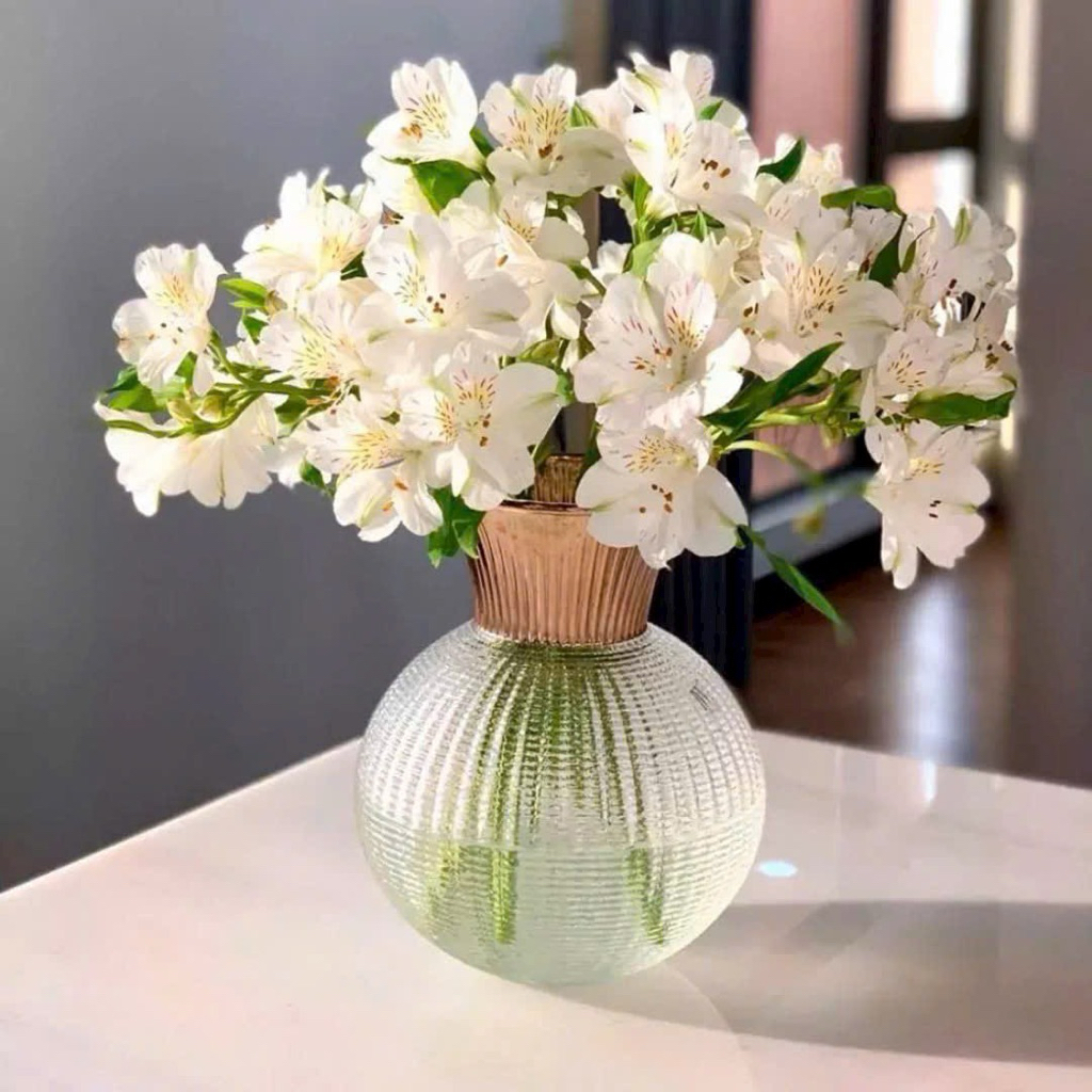 Lọ hoa IVV Ophelia Vaso Col Diam cổ mạ vàng size 25cm