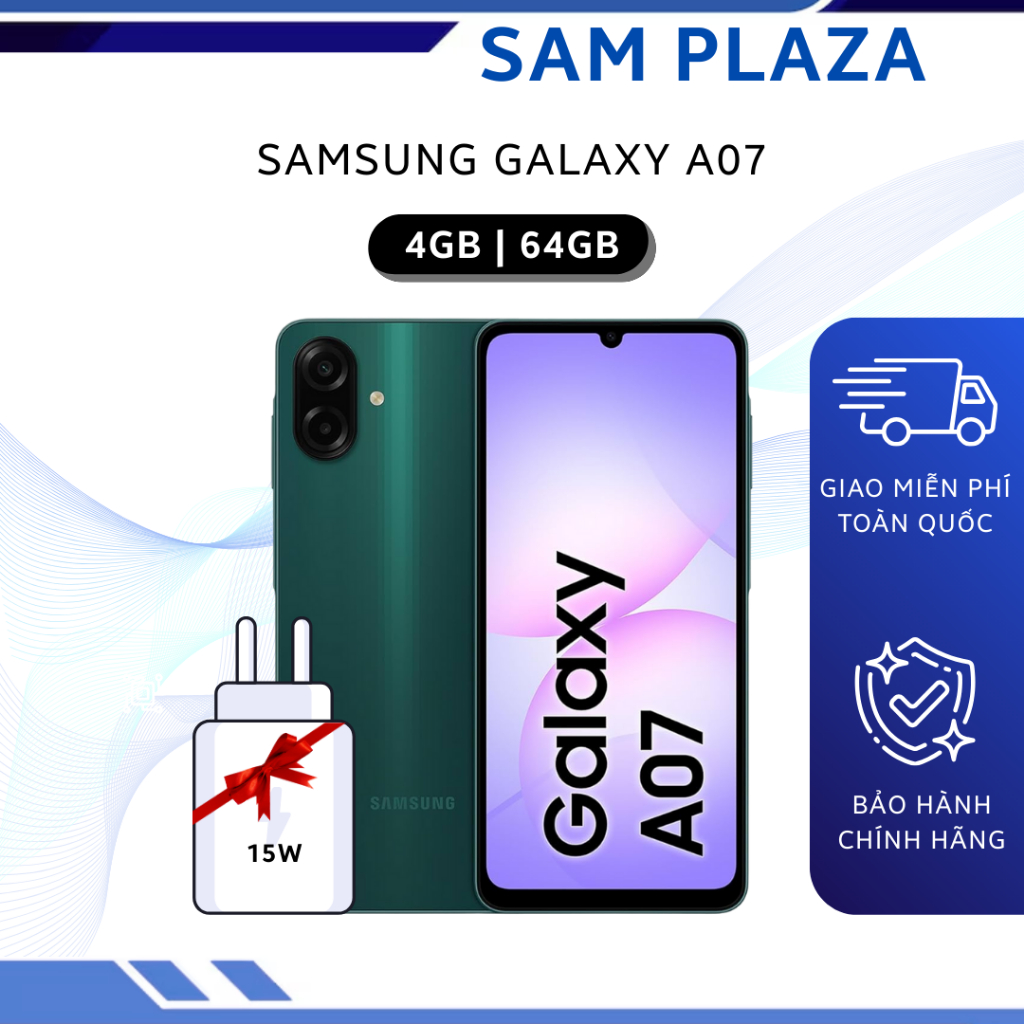 Samsung Galaxy A07 4GB/64GB (Kèm sạc nhanh 15W) - Chính hãng