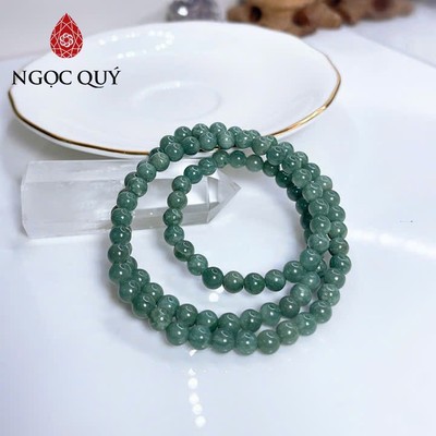 Vòng tay cẩm thạch A - Chuỗi hạt 3line đá Lam Ngọc Type A - Ngọc Quý