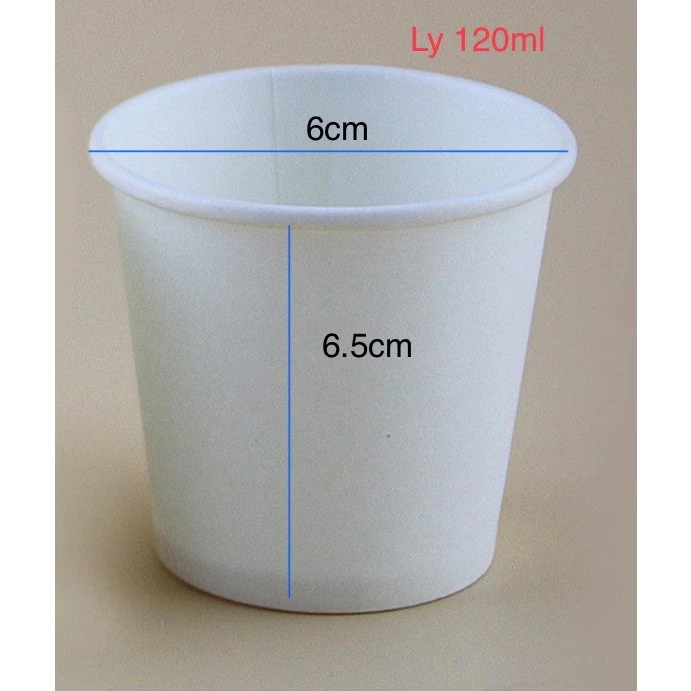 [HỎA TỐC HCM] Set 50 ly giấy 120ml + năp đựng nước trà, tiệc ngọt