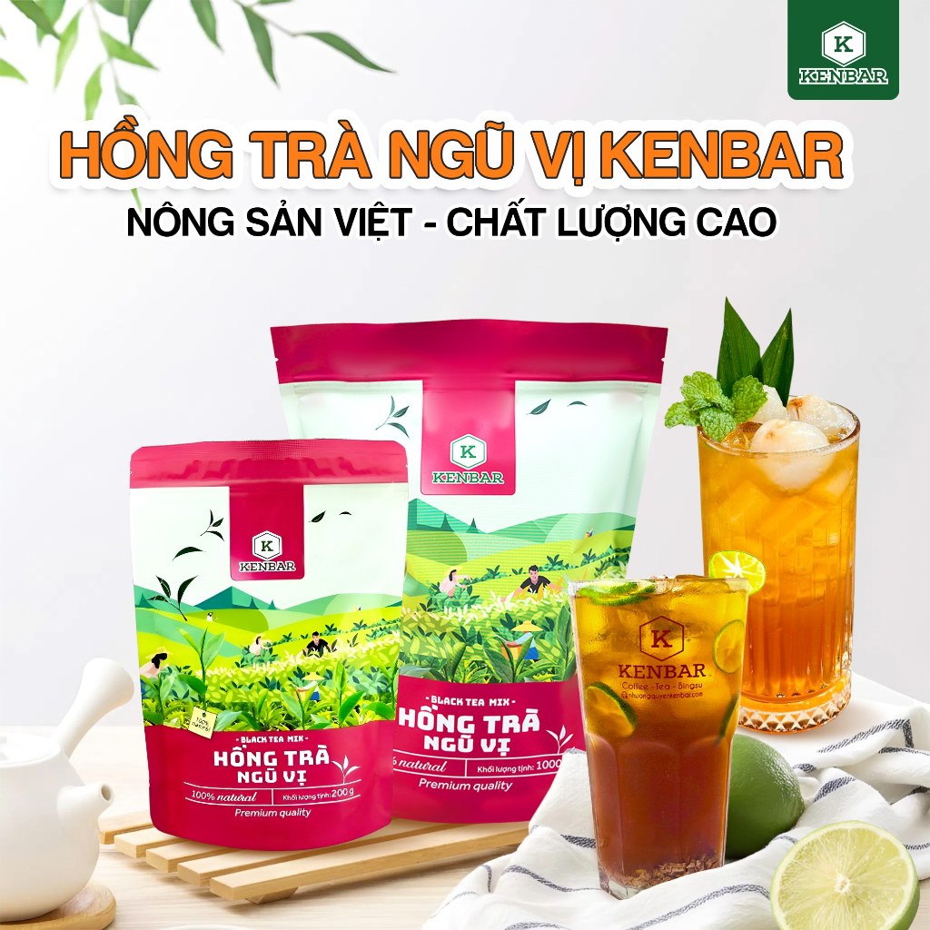 Hồng Trà Ngũ Vị KENBAR - Pha Hồng Trà Cam Ngũ Vị, Trà Sữa, Trà Trái Cây tặng công thức pha chuẩn vị