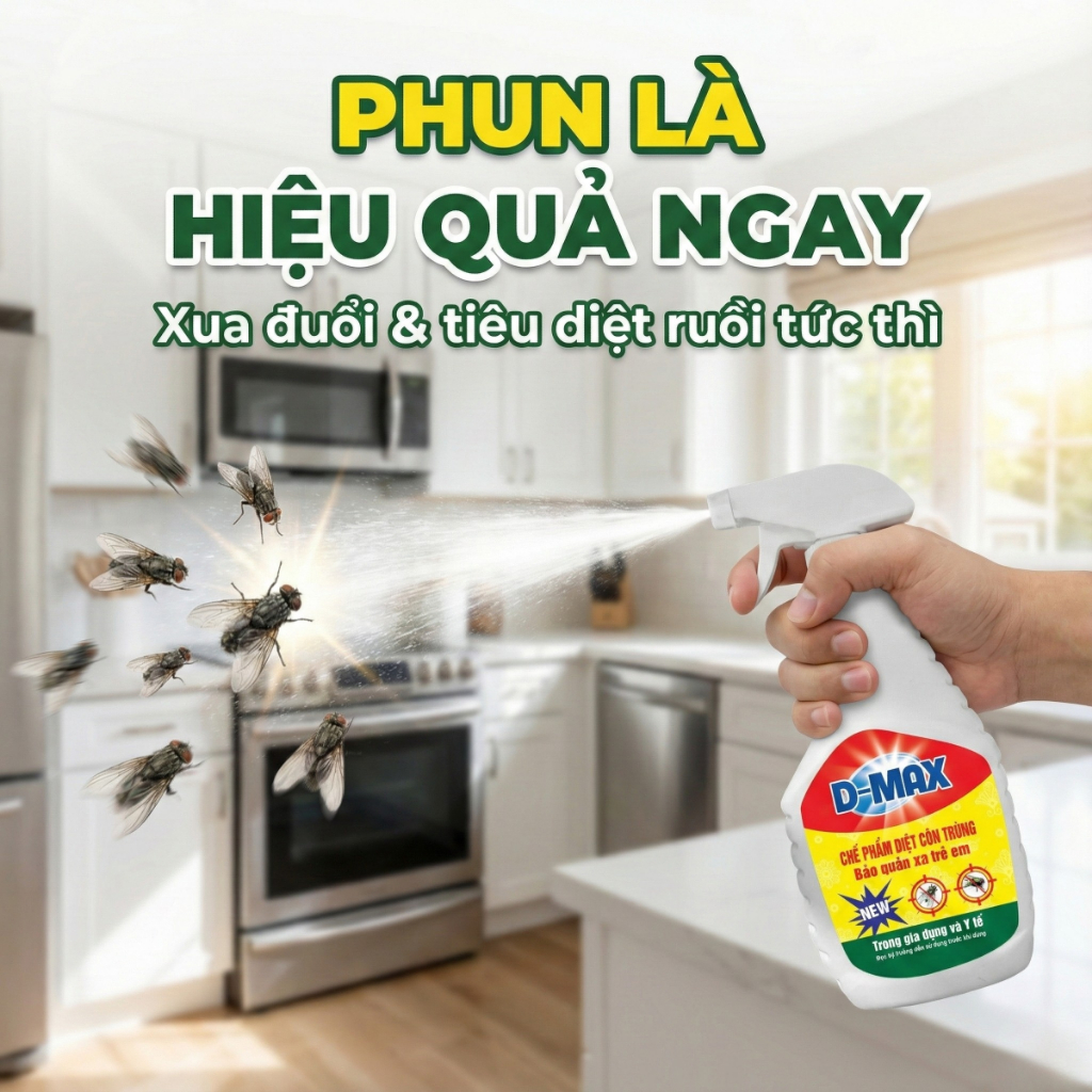 Xịt Ruồi Dmax Hiệu Quả Cao Không Mùi An Toàn Bảo Vệ Môi Trường