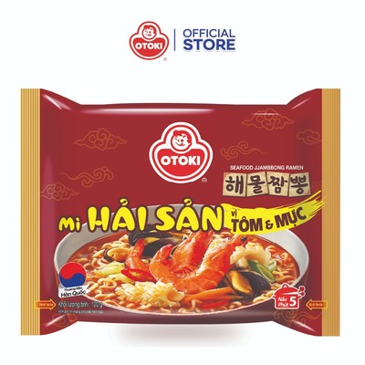 Combo 5 Gói Mì Jin hải sản vị tôm & mực Otoki 120g