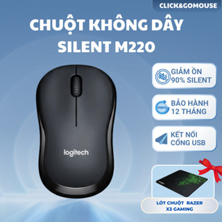 Chuột Không Dây Logitech M220 Silent Chuột Máy Tính Siêu Yên Tĩnh Dùng Cho Văn Phòng Và Học Tập Quà Tặng Lót Chuột