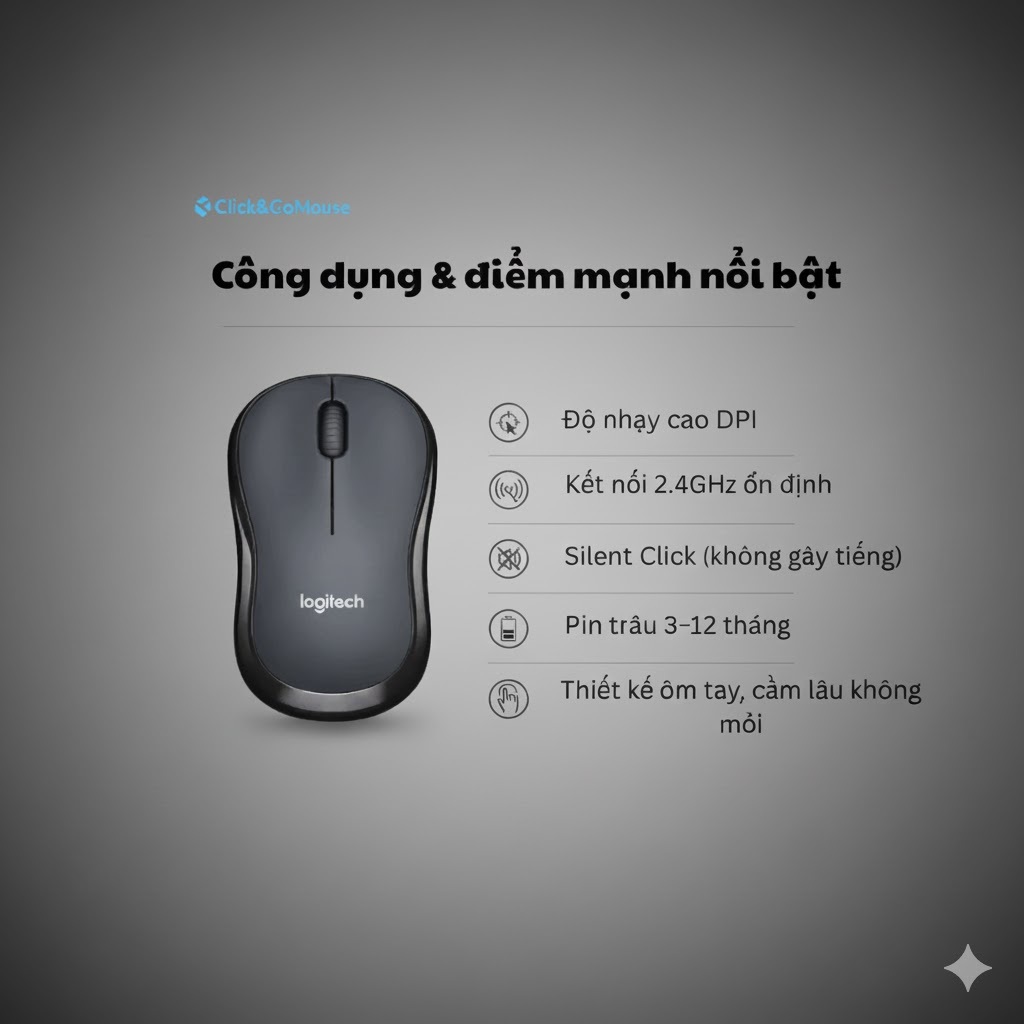 [ Bluetooth + USB 2 Chế Độ  ] Chuột không dây silent Logitech M220 siêu yên tĩnh giảm 90% tiếng ồn QUÀ TẠNG LÓT CHUOT | BigBuy360 - bigbuy360.vn