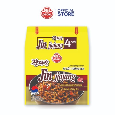 Lốc 4 gói mì trộn xốt tương đen Jin Jjajang Ramen Otoki gói 135g*4