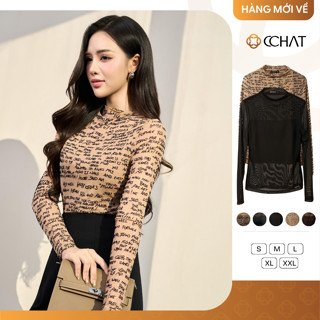  Áo Thun CCHAT Lưới Hoạ Tiết Dáng Ôm Chất Vải Cao Cấp Mềm Mịn Co Giãn 4 Chiều 23TDM2018OT 
