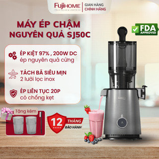  Máy ép chậm trái cây nguyên quả mạnh mẽ FUJIHOME SJ50C Máy ép chậm giữ dưỡng chất dễ vệ sinh 