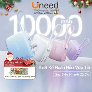  Sạc dự phòng Uneed mini Powerbank 10000mAh,Sạc Nhanh 22.5W Pin Sạc Type‐C L,Củ sạc gập liên nhỏ gọn như viên kẹo 