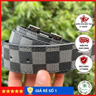 Thắt lưng nam, dây lưng nam Caro đủ màu, dây nịch đầu khóa chữ nhỏ TLLLB02