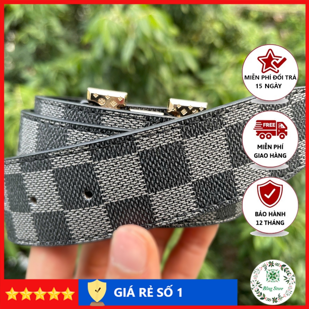 Thắt lưng nam, dây nịt da Caro đủ màu đầu khóa chữ nhỏ TLLL002