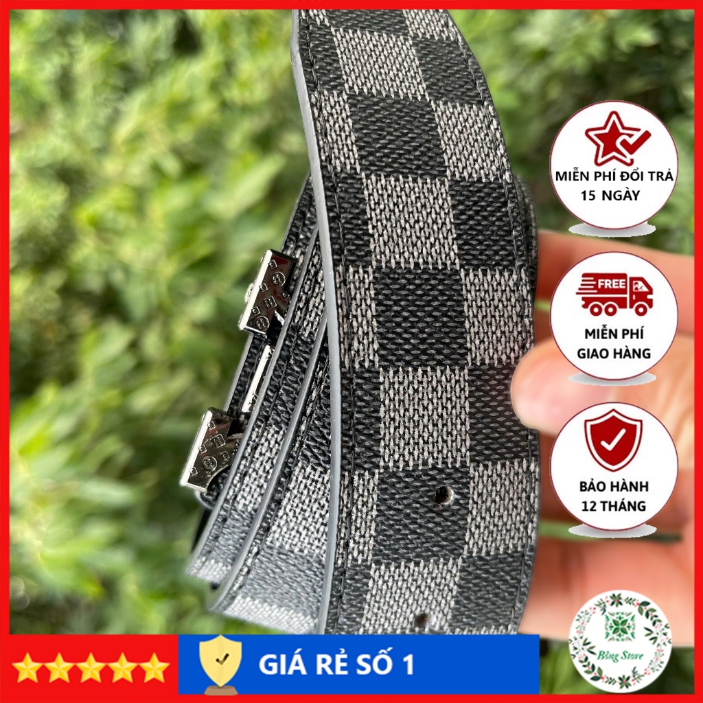 Thắt lưng nam, dây nịt nam caro đủ màu, đầu khóa chữ nhỏ LL002