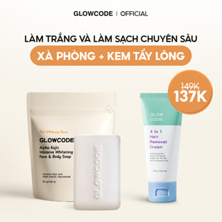  Combo kem tẩy lông và xà phòng Glowcode sạch da tẩy lông tay chân giảm thâm nách với niacinamide 