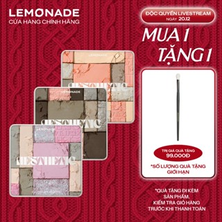   LIVESTREAM KOL  COMBO Bảng phấn mắt đa năng Lemonade Aesthetic Multi-task Palette 10.8g&Cọ trang điểm mắt 4g 