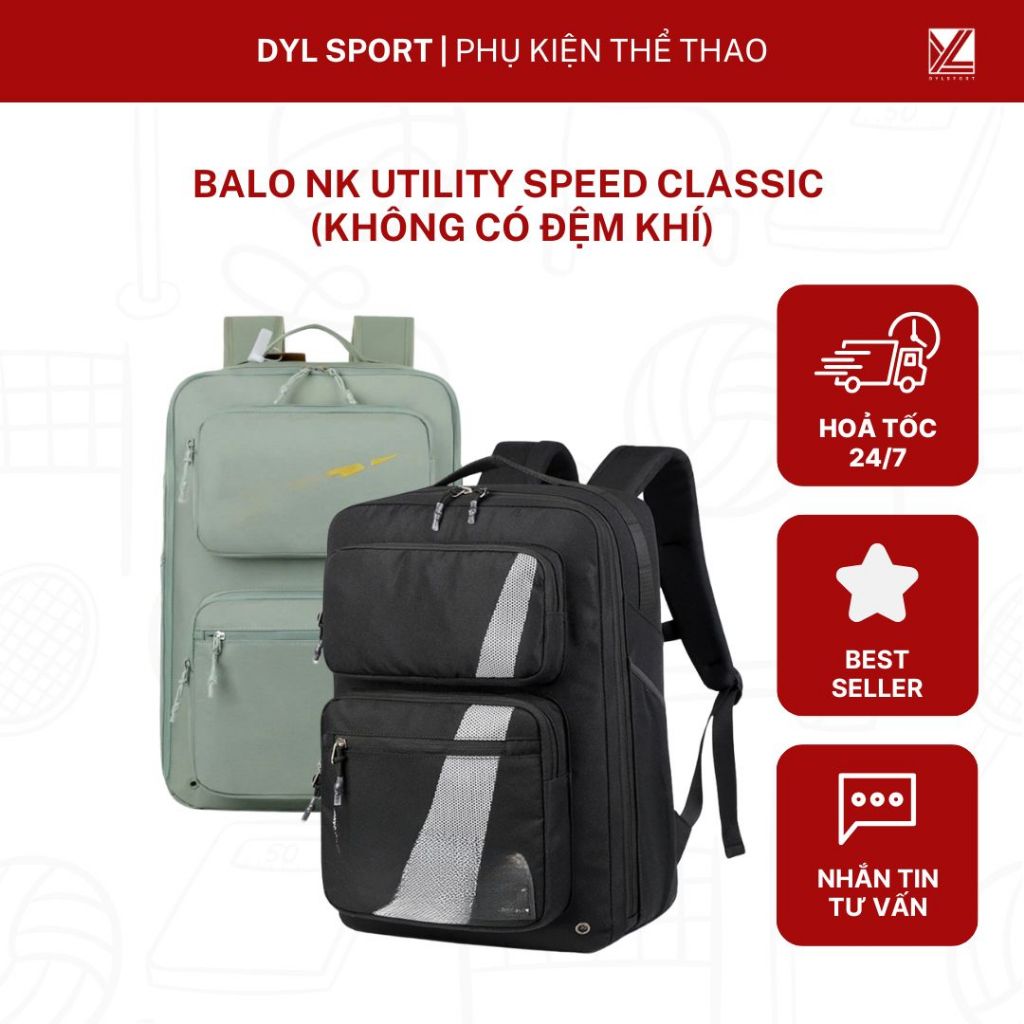 Balo NK Utility Speed Classic (Không có đệm khí), nhiều ngăn tiện lợi, phù hợp đi học, đi làm, tập l