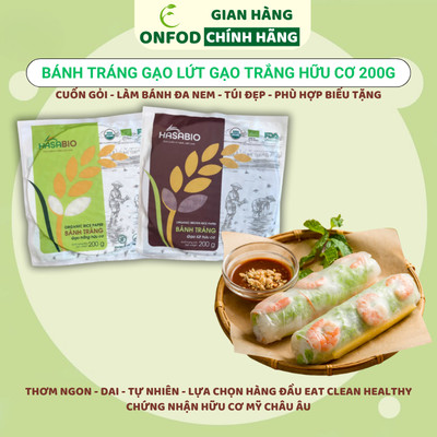 Bánh tráng cuốn gỏi cuốn gạo lứt hữu cơ Hasabio ONFOD bánh đa nem ăn kiêng giảm cân healthy eat clean 200gr