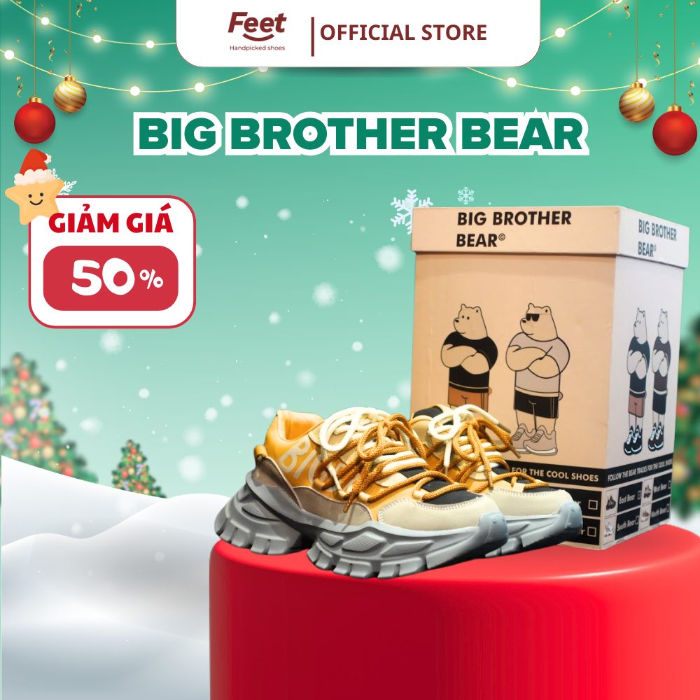 Giày sneaker nam nữ Bigbrother West Bear da Nappa thiết kế thời trang đế EVA 6.5cm
