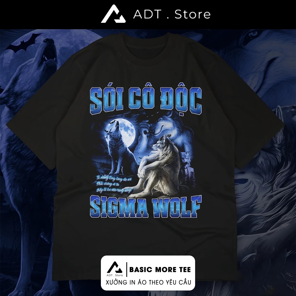 Áo thun ADT.Store x  Sói Cô Độc Sigma Wolf Áo Thun Dành cho kẻ cô đơn lạc loài - Dandadan Turbo Cat