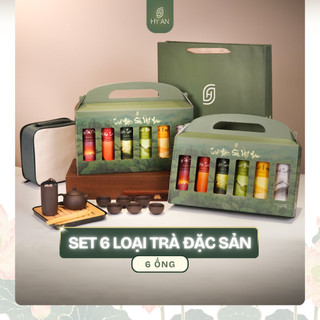  Set quà biếu tặng 6 loại trà đặc sản-Chè ngon Tea Trà việt-Hồng trà Bạch trà Lục trà Trà Ôlong 