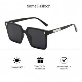 1142-Mắt kính mát nam nữ tròng kính mắt vuông chống nắng gọng thời trang phong cách