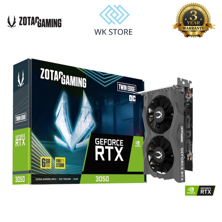 VGA ZOTAC GAMING RTX 3050 6GB GDDR6 Twin Edge OC Mới, Bảo Hành 36 Tháng