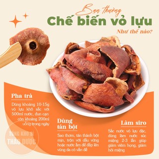 Vỏ lựu khô 100g, thạch lựu bì thơm, sạch, không lẫn tạp chất - Tổng Kho Sỉ Thảo Dược