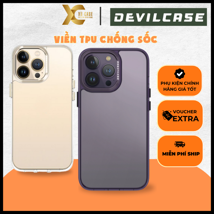 Ốp Devilcase Phiên Bản Tiêu Chuẩn Viền TPU Chống Sốc Chính Hãng cho iP 14 Pro