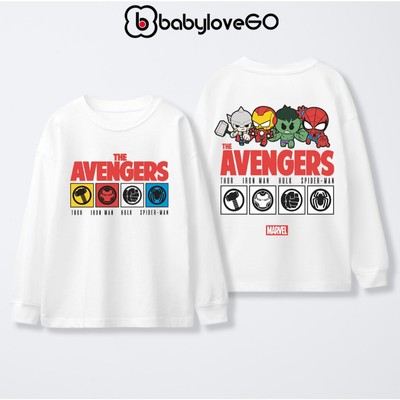 Áo thu đông cho bé trai BabyloveGO BST áo Marvel Siêu anh hùng cổ tròn bo tay chất thun cotton cho bé 1 đến 10 tuổi