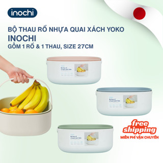 BỘ THAU RỔ CÓ QUAI XÁCH Yoko 27cm Inochi, nhựa nguyên sinh an toàn, bền đẹp, tiêu chuẩn Nhật Bản