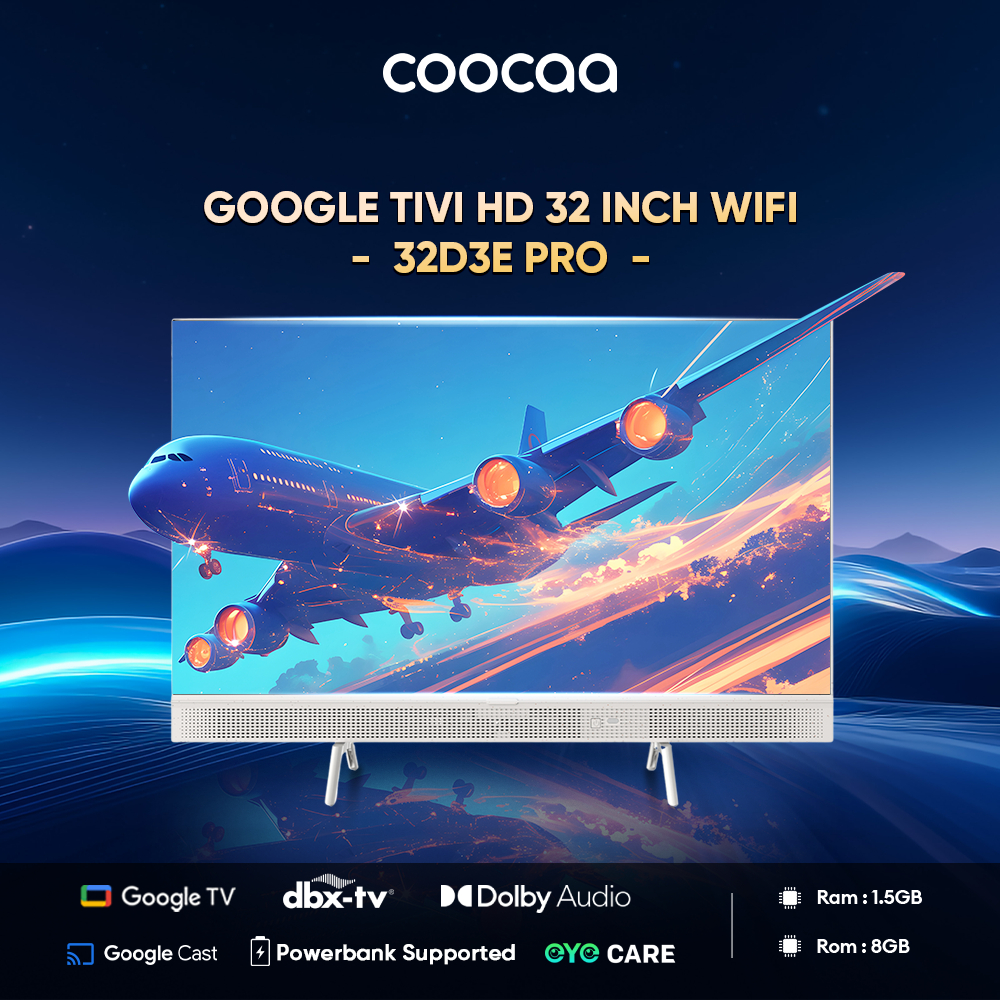 Google Tivi HD COOCAA 32" - 32D3E Pro - tặng 3 gói truyền hình 12 tháng