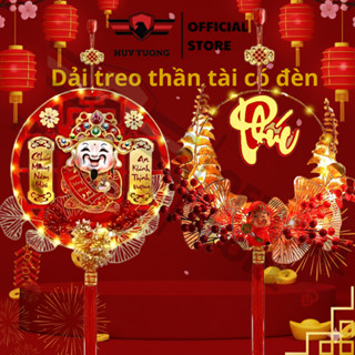  Dải Treo Thần Tài Lắc Đầu Có Đèn Led Dải Thần Tài Treo Tết May Mắn Gọi Tài Lộc Tặng Kèm Móc Treo 