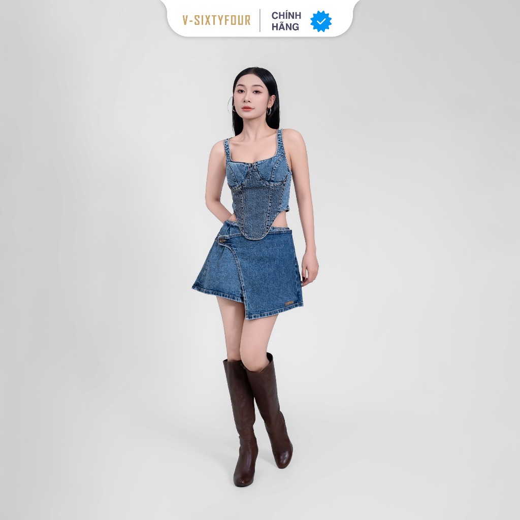 Áo Kiểu Nữ Dáng Croset Cúp Ngực Xếp Ly Gợn Sóng - Women's Pleated Wave Croset Top - 124WD1015F2950