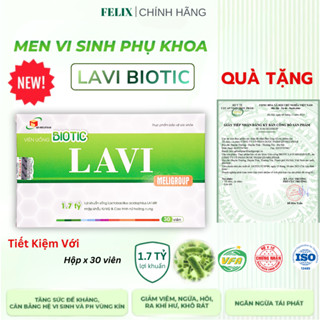  Men Vi Sinh Phụ Khoa Lavi Biotic Bản Mới Viên Uống Vùng Kín 1,7 Tỷ Lợi Khuẩn Ngừa Viêm Nấm Ngứa 