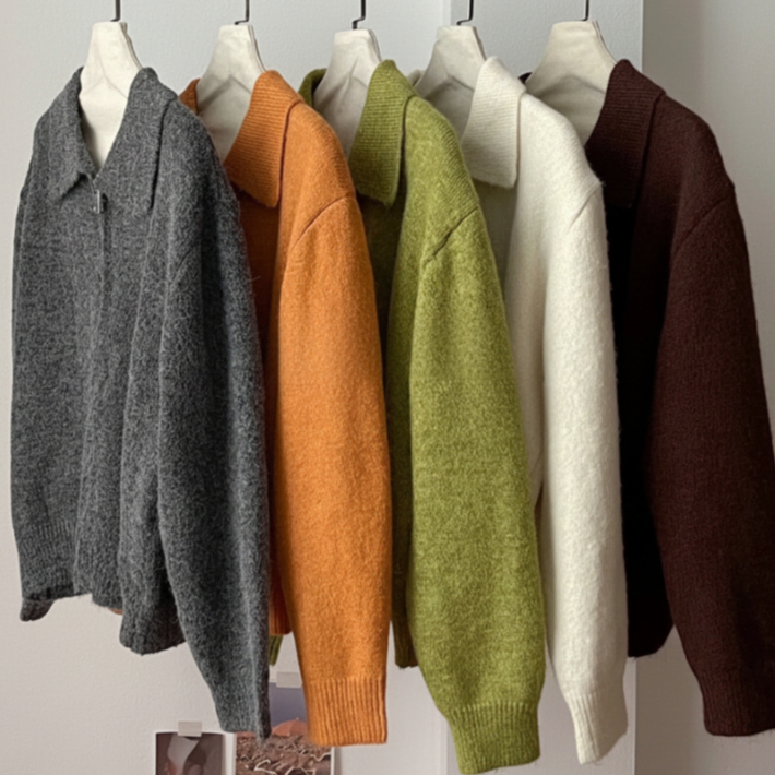 |𝘽𝙚𝙗𝙚 𝙎𝙩𝙪𝙙𝙞𝙤| 𝙃𝙖̀𝙣𝙜 𝙁𝟭𝟴 𝙌𝘾 Áo Khoác Len Nữ Khoá Kéo Cao Cấp - Áo Cardigan Len Dày Dặn Phong Cách Hàn