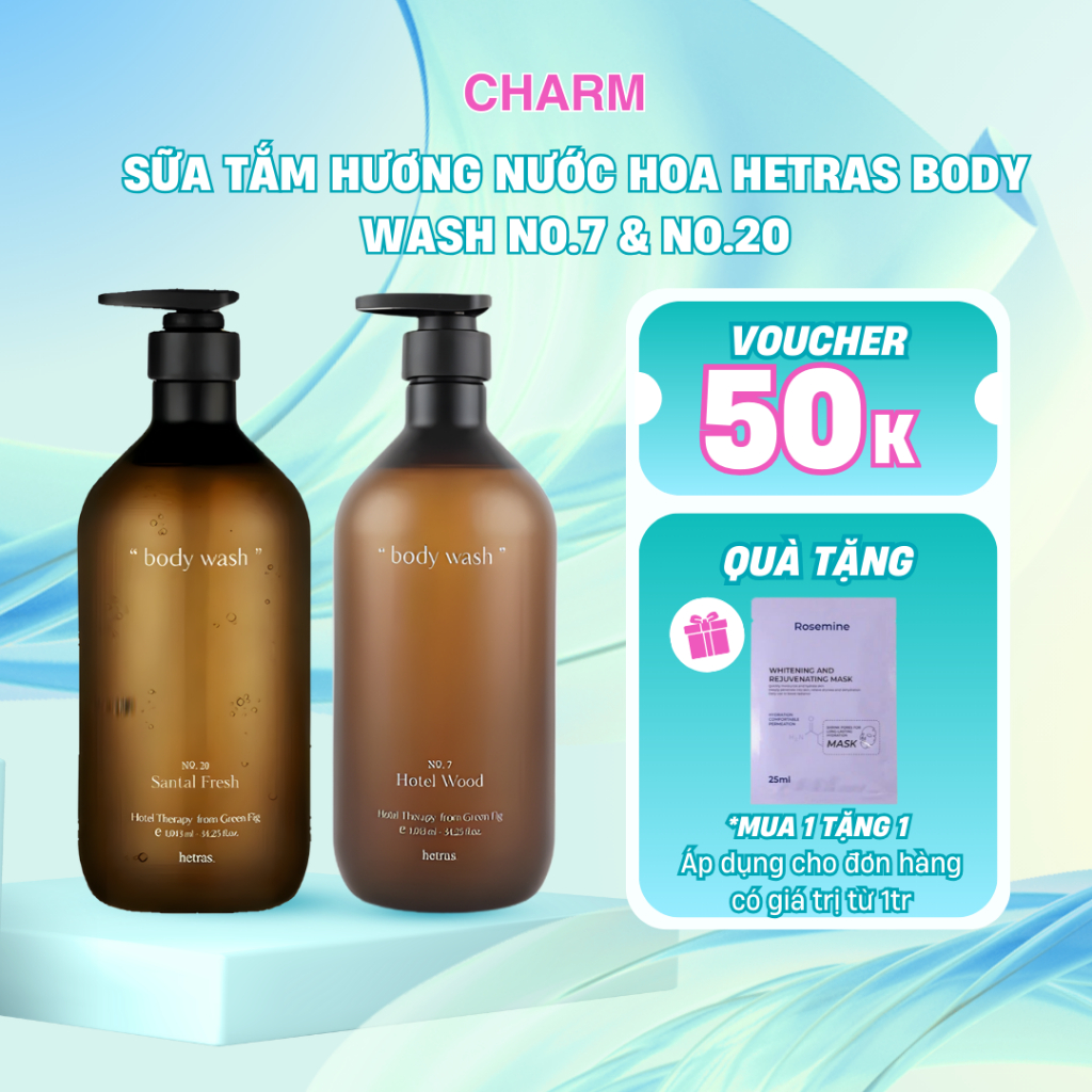 Sữa tắm Hetras Body Wash Hotel Therapy hương nước hoa Hotel Wood dưỡng ẩm và làm mềm da 1013ml
