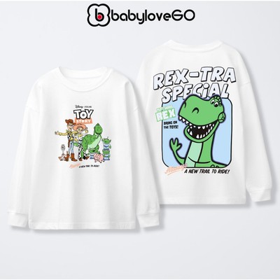 Áo thu đông bé trai BabyloveGO BST áo Khủng Long chất thun cotton cổ tròn bo tay cho bé