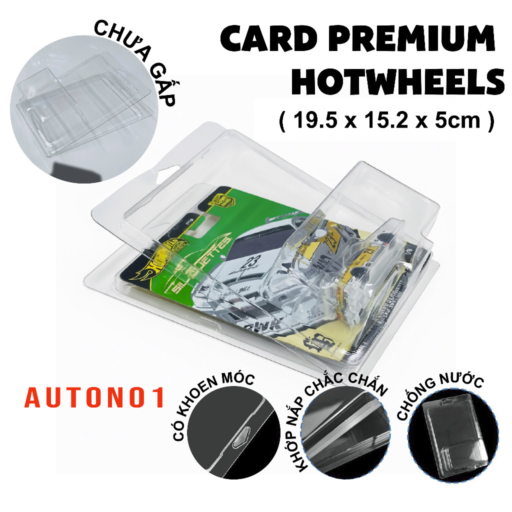 Hộp bảo vệ nhựa Pvc đựng Hotwheels Premium bản card tỉ lệ 1:64 PVC_HW